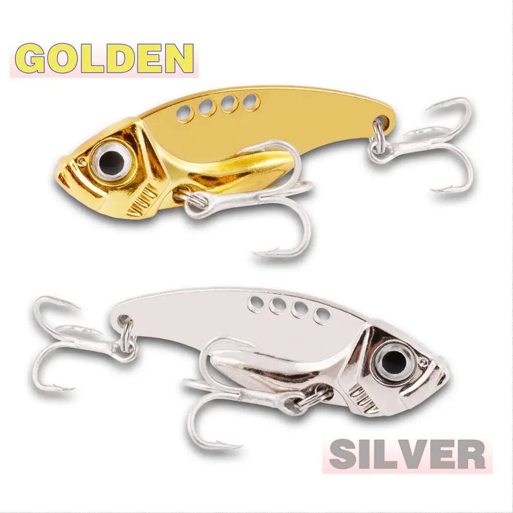 5* Gold/silver Fishing Hard Bait Sinking Metal Lure Bass VIB Blade Tackle  5g-20g 