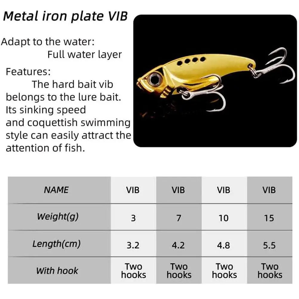 4pc/lot Metal Jigging Lures VIB Hard Metal Bait Fishing Lure 7g