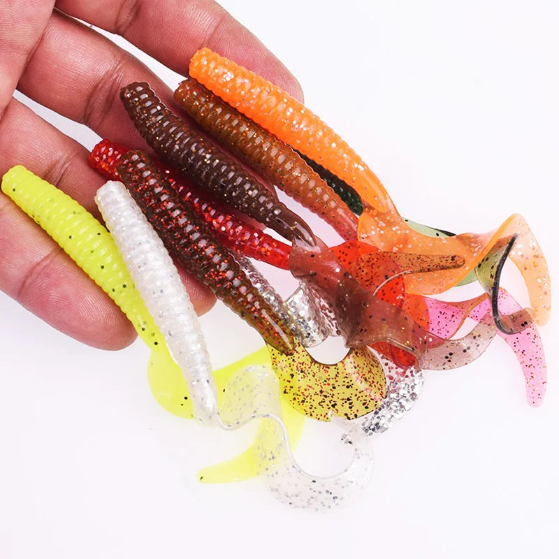 5PCS Worm Tail Soft Bait for fishing
